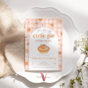 Invitation Orange Little Cutie Pie N'IMPORTE QUEL ÂGE Anniver