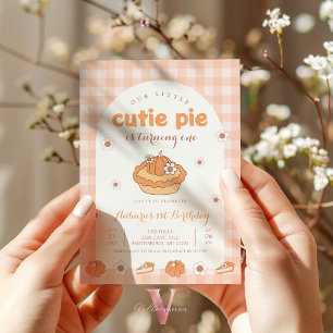 Invitation Orange Little Cutie Pie N'IMPORTE QUEL ÂGE Anniver