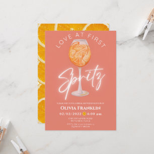 Invitation Orange Love au premier spritz nuptiale