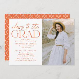 Invitation Orange   Salutations à la Grad Photo Graduation Pa