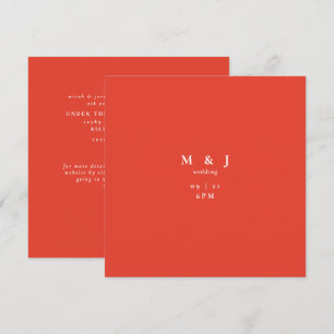 Invitation Orange sanguine Élégant et simple mariage carré mo