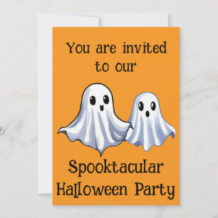 Invitation Orange Spooktaculaire Halloween Ghost Party