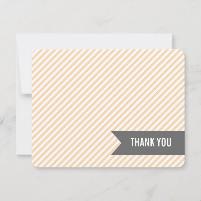 Invitation Orange Stripes Flat Merci Notes (Devant)