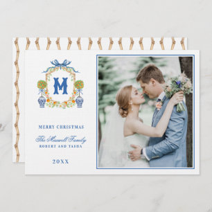 Invitation Orange Topio en Chinoiserie Pot Crest Monogramme