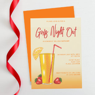 Invitation Orange Tropical Citrus Drink Girls Night Out