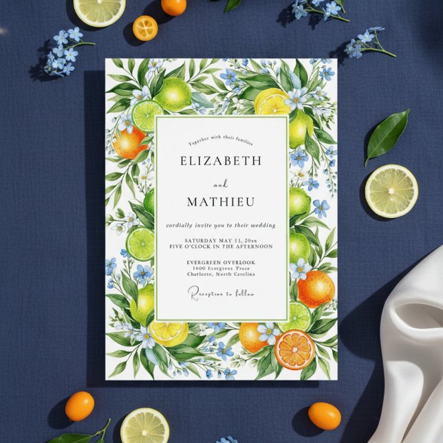 Invitation Orange Vibrant Mediterranean Wedding (Créateur téléchargé)