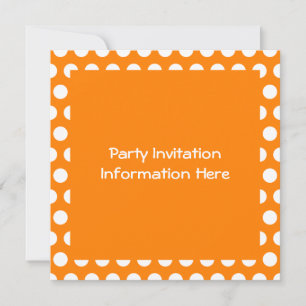 Invitation Orange vierge avec Pois blancs
