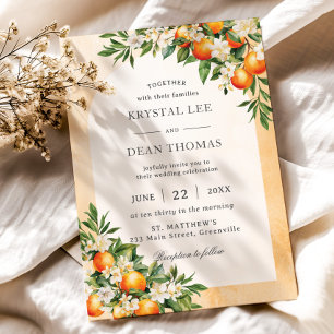 Invitation Oranges Agrumes Fruits Verdure Verger Mariage