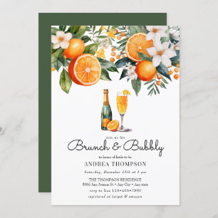 Invitation Oranges aquarelles Brunch Douche