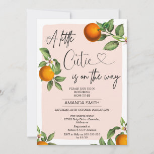 Invitation Oranges de clémentine rose Petit Baby shower de Cu