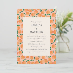 Invitation Oranges d'été Fruit Aquarelle Mariage Bohème