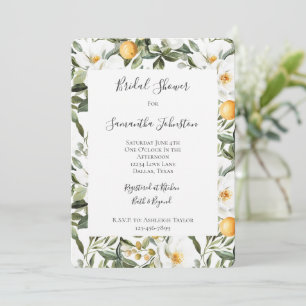 Invitation Oranges florales romantiques Fête des mariées Sici