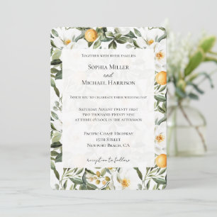 Invitation Oranges florales romantiques Sicile Mariage italie