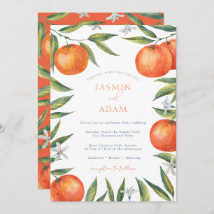Invitation Oranges modernes Mariage d'agrumes méditerranéen