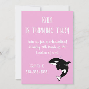 Invitation Orca Killer Whale Anniversaire