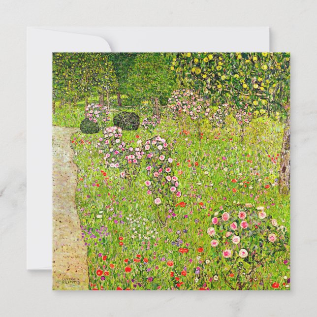 Invitation Orchard Gustav Klimt avec Rose (Devant)