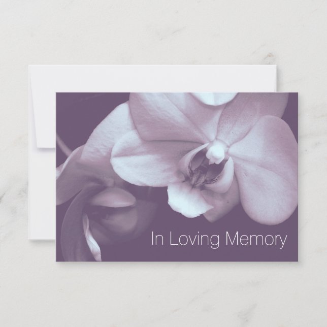 Invitation Orchid In Loving Memory 4 Célébration de la vie (Devant)
