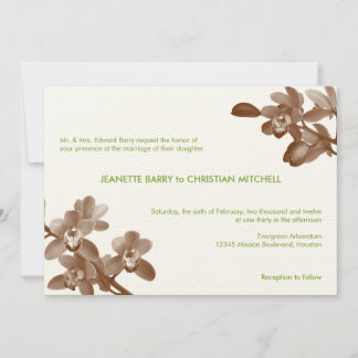 Invitation Orchid lover green ecru moderne