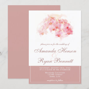 Invitation Orchidée Aquarelle Terracotta Fleur Mariage Floral