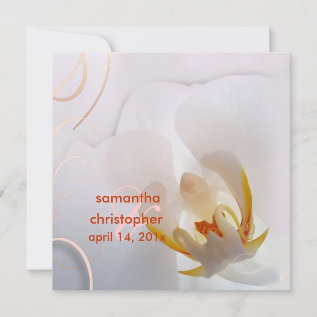 Invitation Orchidée blanche de Pix-Dezines| Rose pâle + blanc (Devant)