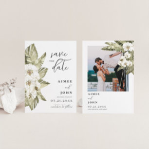 Invitation Orchidée blanche Enregistrer la date