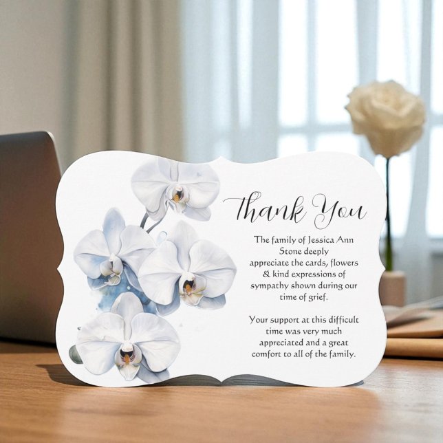 Invitation Orchidée blanche funérailles florales Merci de la  (Créateur téléchargé)