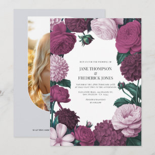 Invitation Orchidée de minuit, Aubergine velours & Mauve brum