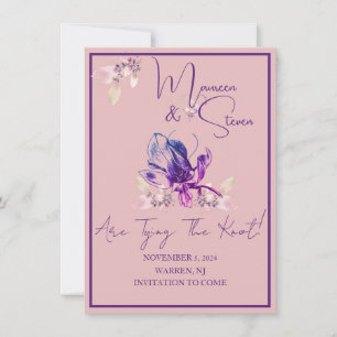 Invitation Orchidée Flower Dusty Rose Enregistrer la date