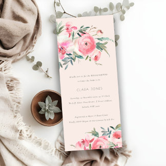 Invitation Orchidée Rose rose pâle Fête des mariées florale