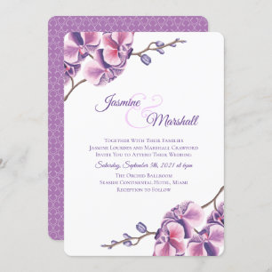 Invitation Orchidée violette