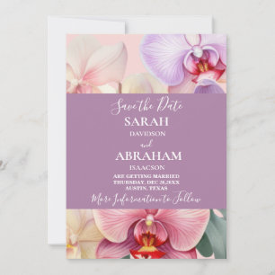 Invitation Orchidées Arc-en-ciel Pastel pour Sauvegarder la D