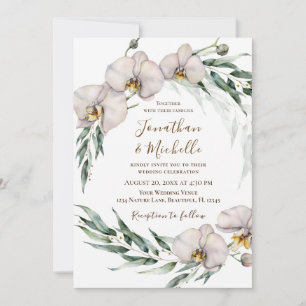 Invitation Orchidées Blanches Florales Verdure Mariage chréti