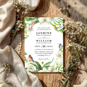 Invitation Orchidées blanches Mariage rustique élégant chic Q