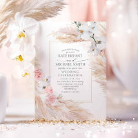 Orchidées blanches Roses bleus et Pampas Mariage e