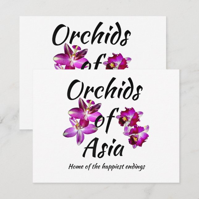 Invitation Orchidées d'Asie (Devant / Derrière)