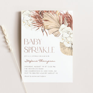 Invitation Orchidées de Boho et Feuilles de palmier séché sau