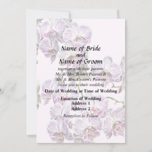 Invitation Orchidées de Phalaenopsis rose et blanc