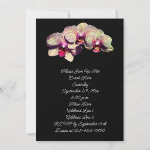 Invitation Orchidées fantaisie sur l'Invitation de la Fête Fl