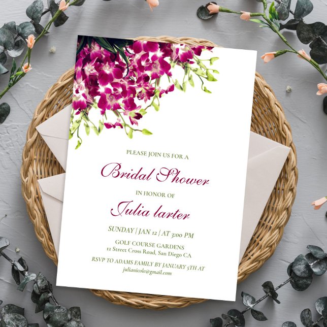 Invitation Orchidées Fleurs Botaniques Sauvages Mariage (Créateur téléchargé)
