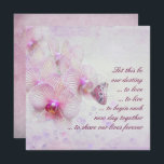 Invitation Orchidées roses et Mariage papillon<br><div class="desc">Orchidées pastel avec papillon et bulles pour la faire-part de mariage.</div>