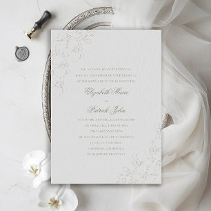 Invitation Orchidées Silky Ivory Formel Mariage traditionnel