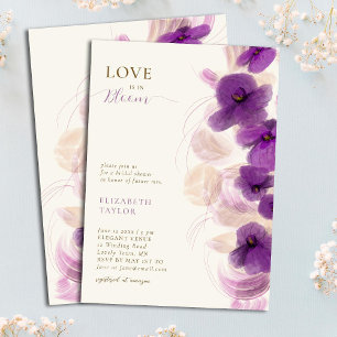 Invitation Orchidées violettes modernes et élégantes Amour da