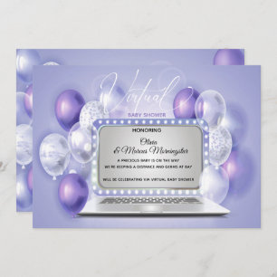 Invitation Ordinateur portable Amethyst Baby shower virtuel n