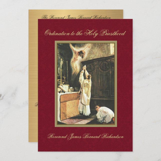 Invitation Ordination catholique à la Sainte Prêtr (Devant / Derrière)