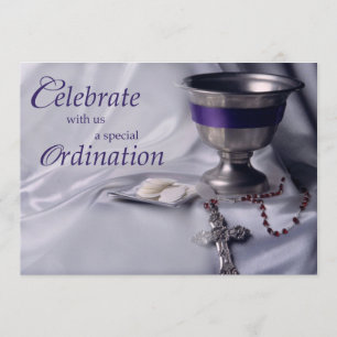 Invitation Ordination d'invitation Chalice, Hôte, Rosaire