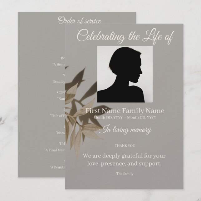 Invitation Ordre de service taupe (Devant / Derrière)