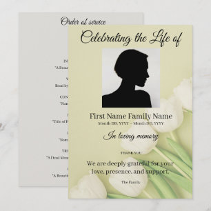 Invitation Ordre de service tulipe blanche