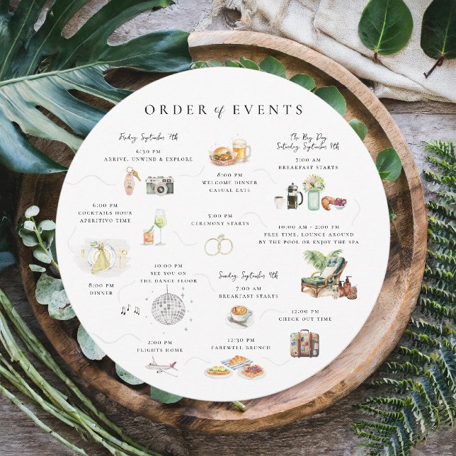 Invitation Ordre des événements du week-end de mariage à l'aq (Créateur téléchargé)