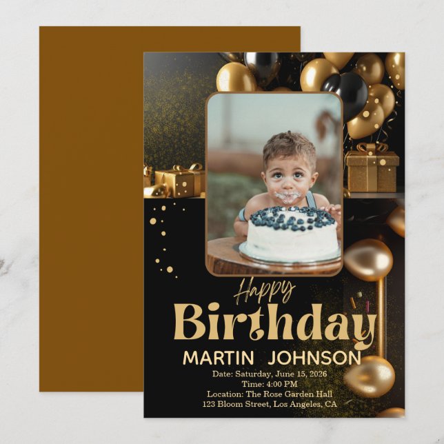 Invitation Oreiller d'anniversaire | Cadeau de Coussin de Pho (Devant / Derrière)