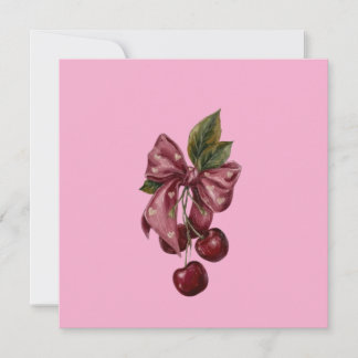 Invitation Oreiller lombaire à ruban rose Coquette Cherry